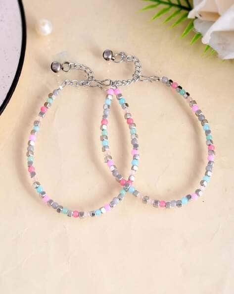 Beaded Anklets with Lobster Closure