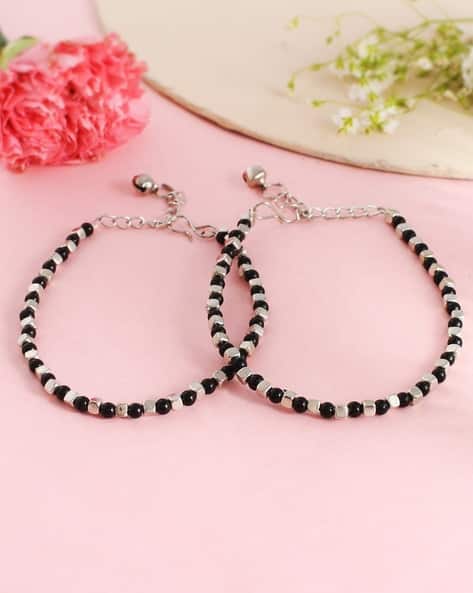 Beaded Anklets with Lobster Closure