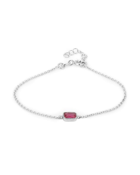 925 Sterling Silver Rhodium-Plated Handcrafted Charm Bracelet VANB484