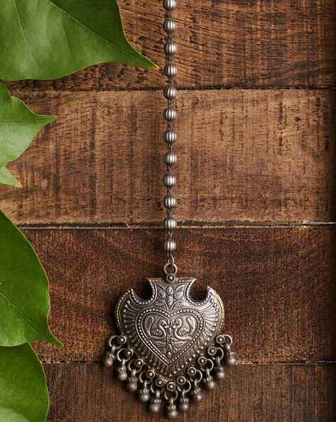 Peacock Design Ghungroo Maangtika