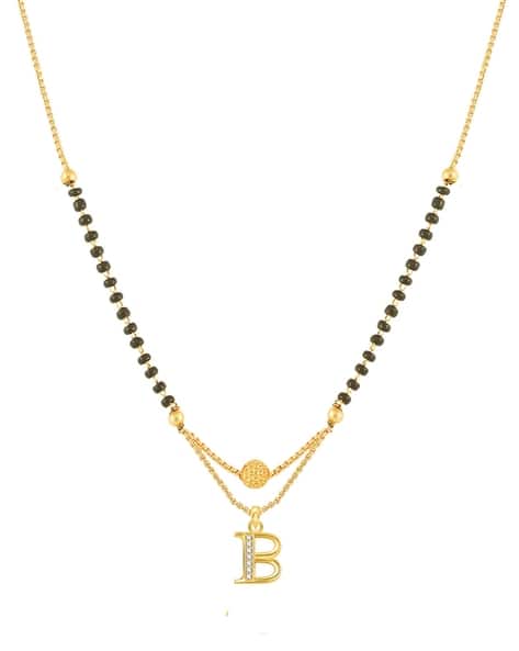 Alphabet B Beaded Pendant Mangalsutra