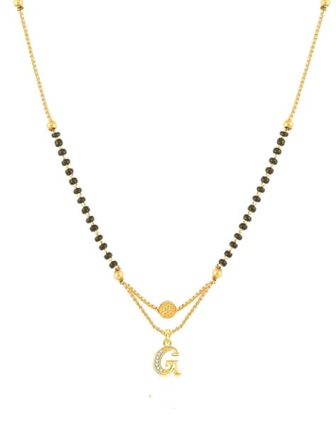 American Diamond-Studded Mangalsutra with Alphabet G Pendant