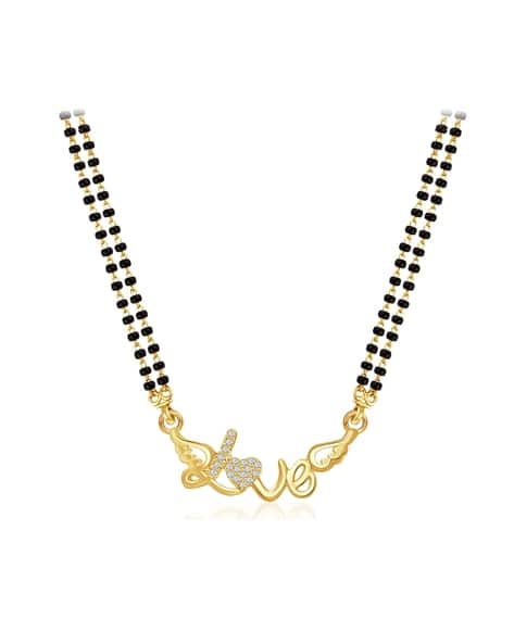 American Diamond-Studded Mangalsutra with Love Pendant