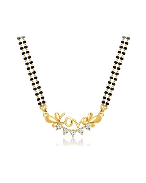 American Diamond-Studded Mangalsutra with Love Pendant