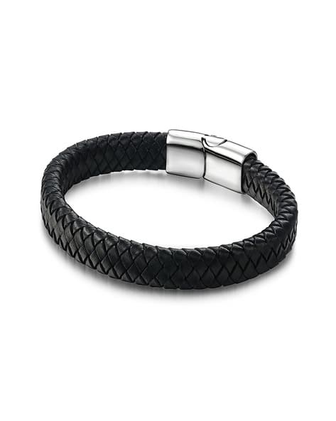 Braided Genuine Leather Wraparound Bracelet