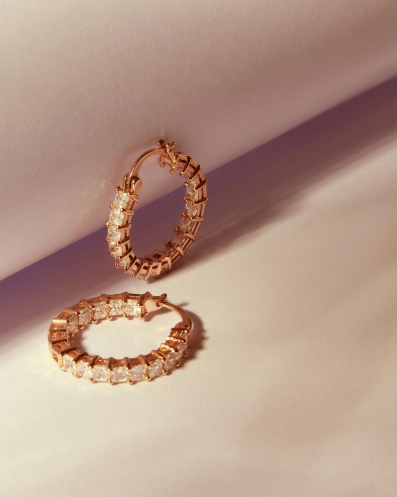 white gold diamond hoop earrings